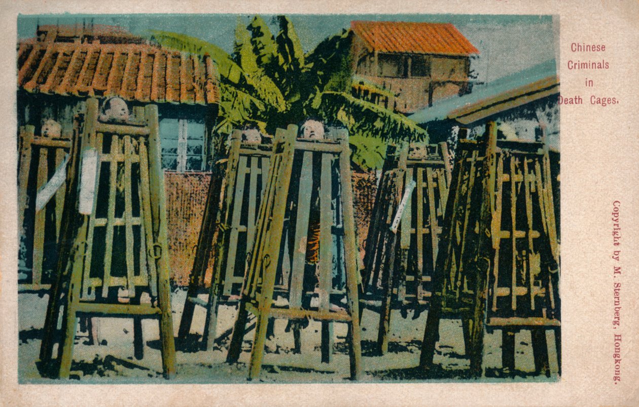 المجرمين الصينيين في أقفاص الموت ، c1900 بواسطة غير معروف