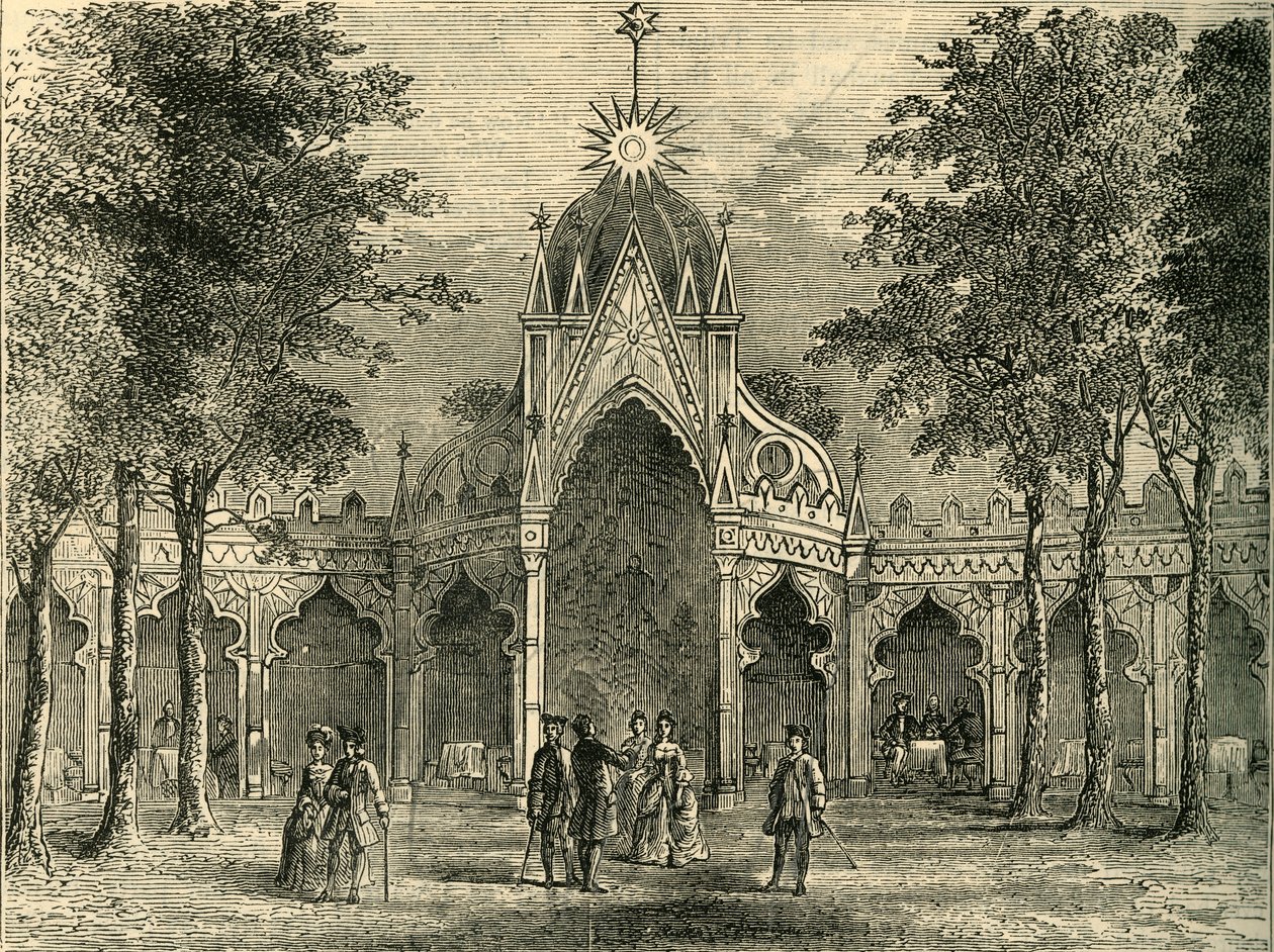 الجناح الصيني في حدائق فوكسهول ، c1878. بواسطة غير معروف