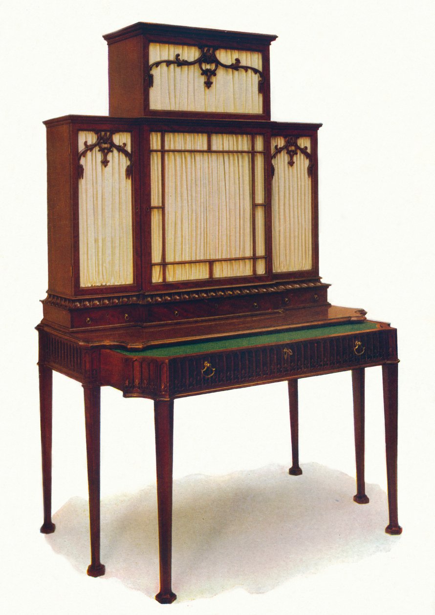 Chippendale Mahogany Secretaire Bookcase ، منتصف القرن الثامن عشر ، 1930. بواسطة غير معروف
