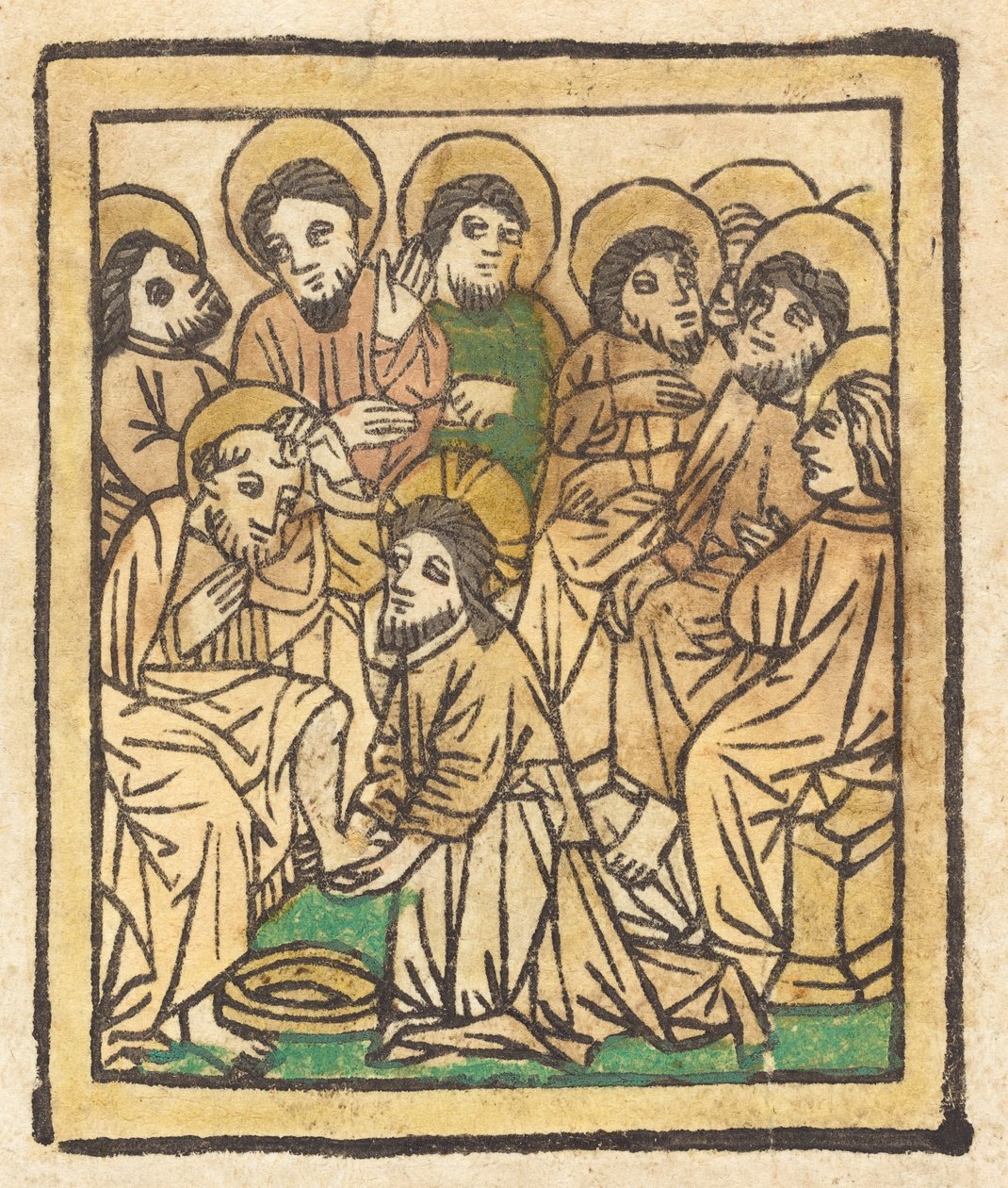 المسيح يغسل قدمي الرسل ، ج. 1490. بواسطة غير معروف