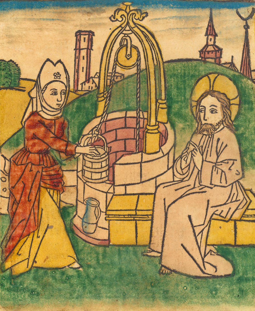 المسيح وامرأة السامرة ، 1485 على الأرجح. بواسطة غير معروف
