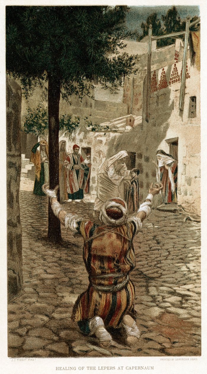 المسيح يشفي البرص في كفرناحوم ، c1890 بواسطة غير معروف