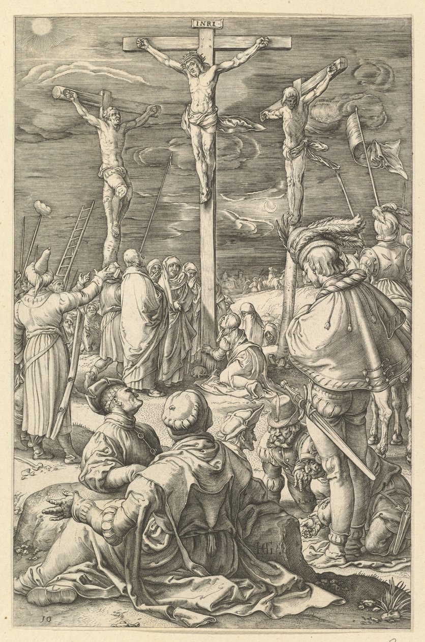 المسيح على الصليب ، من آلام المسيح ، كاليفورنيا. 1598-1617. بواسطة غير معروف