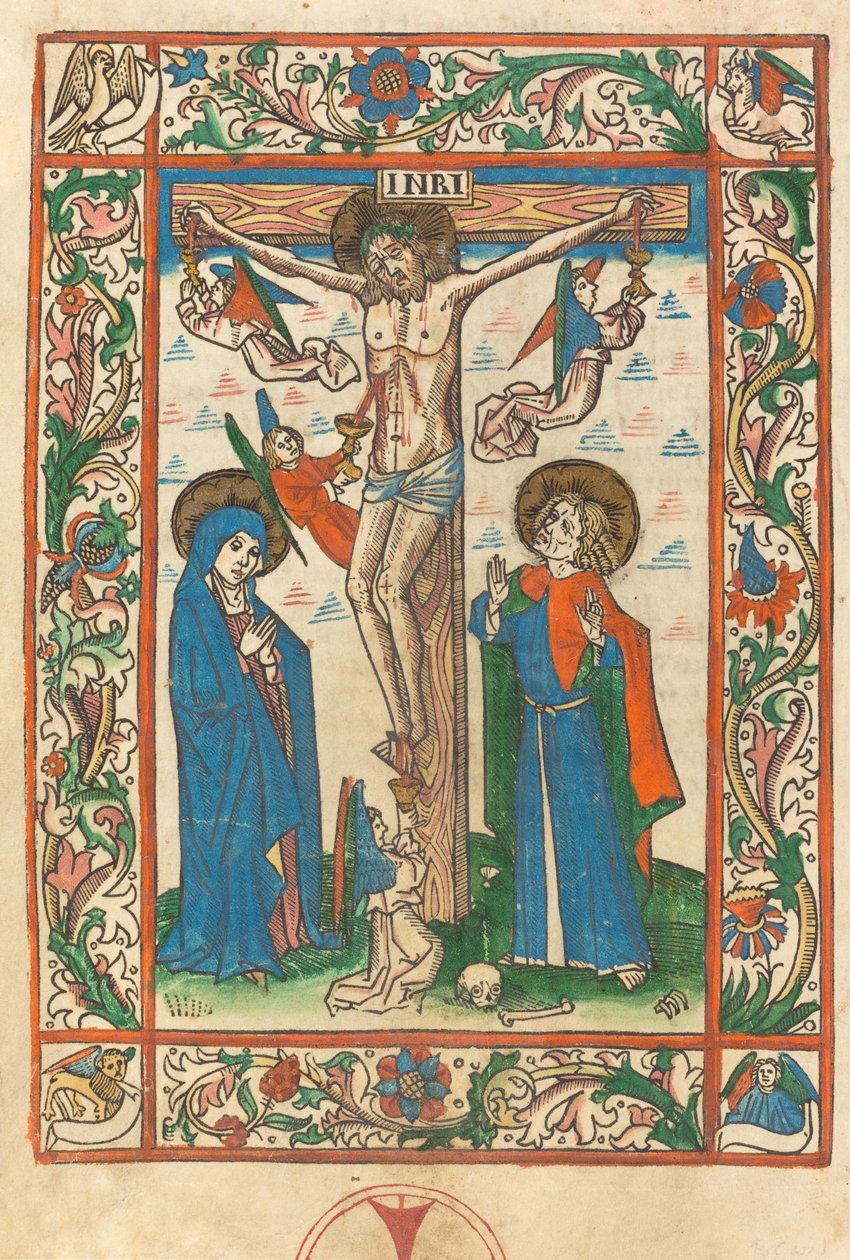 المسيح على الصليب مع الملائكة ، 1483. بواسطة غير معروف