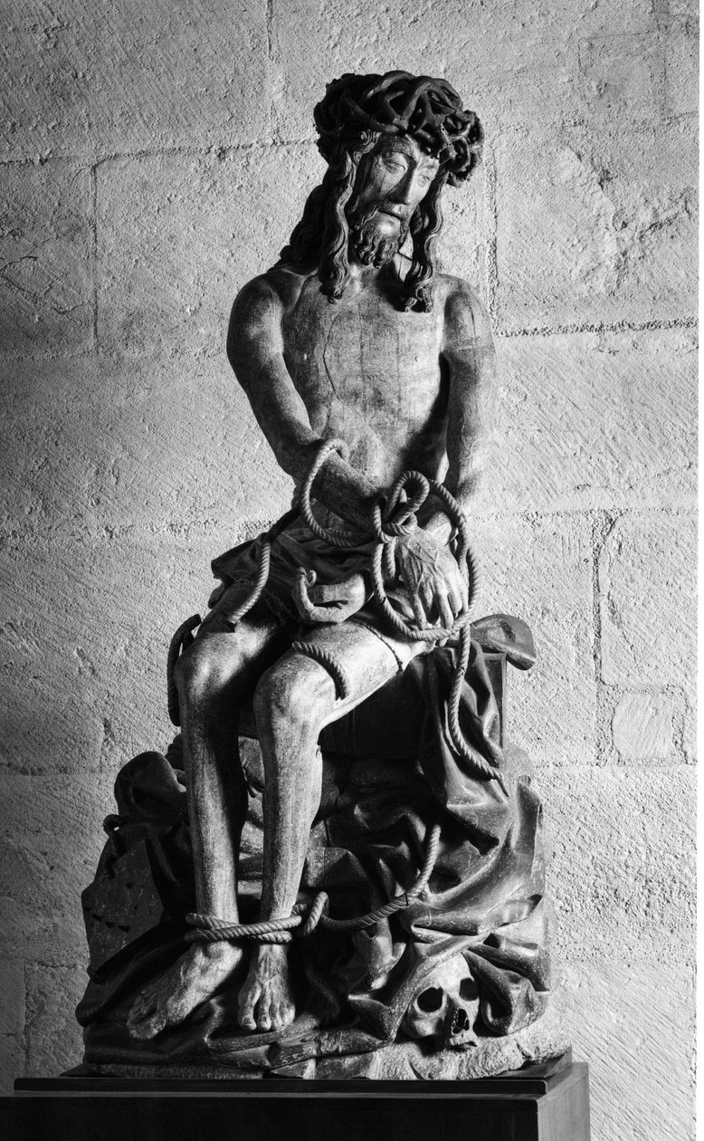 المسيح مع العلاقات النحت. تأسست Hospices Civiles de Beaune في عام 1443 من قبل المستشار نيكولاس رولين ، بون (كوت دور). بواسطة غير معروف