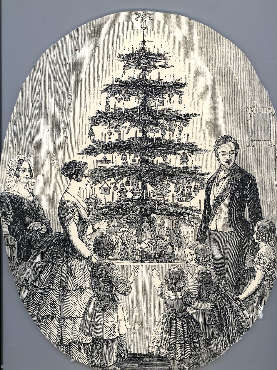عيد الميلاد مع الملكة فيكتوريا والأمير ألبرت وأطفالهم وأم الملكة فيكتوريا في عام 1848 و بواسطة غير معروف