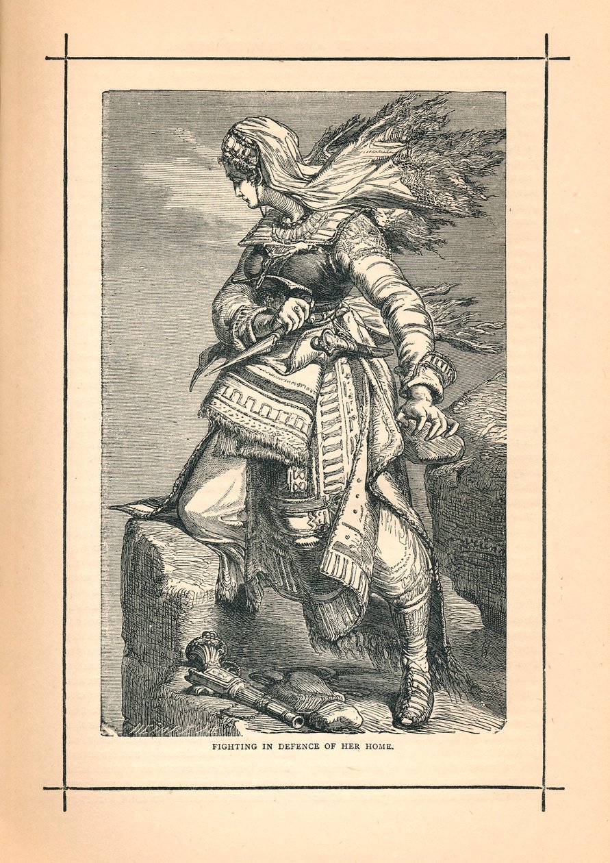 المرأة الشركسية تقاتل من أجل Schamyl ضد الغزو الروسي ، 1839 بواسطة غير معروف