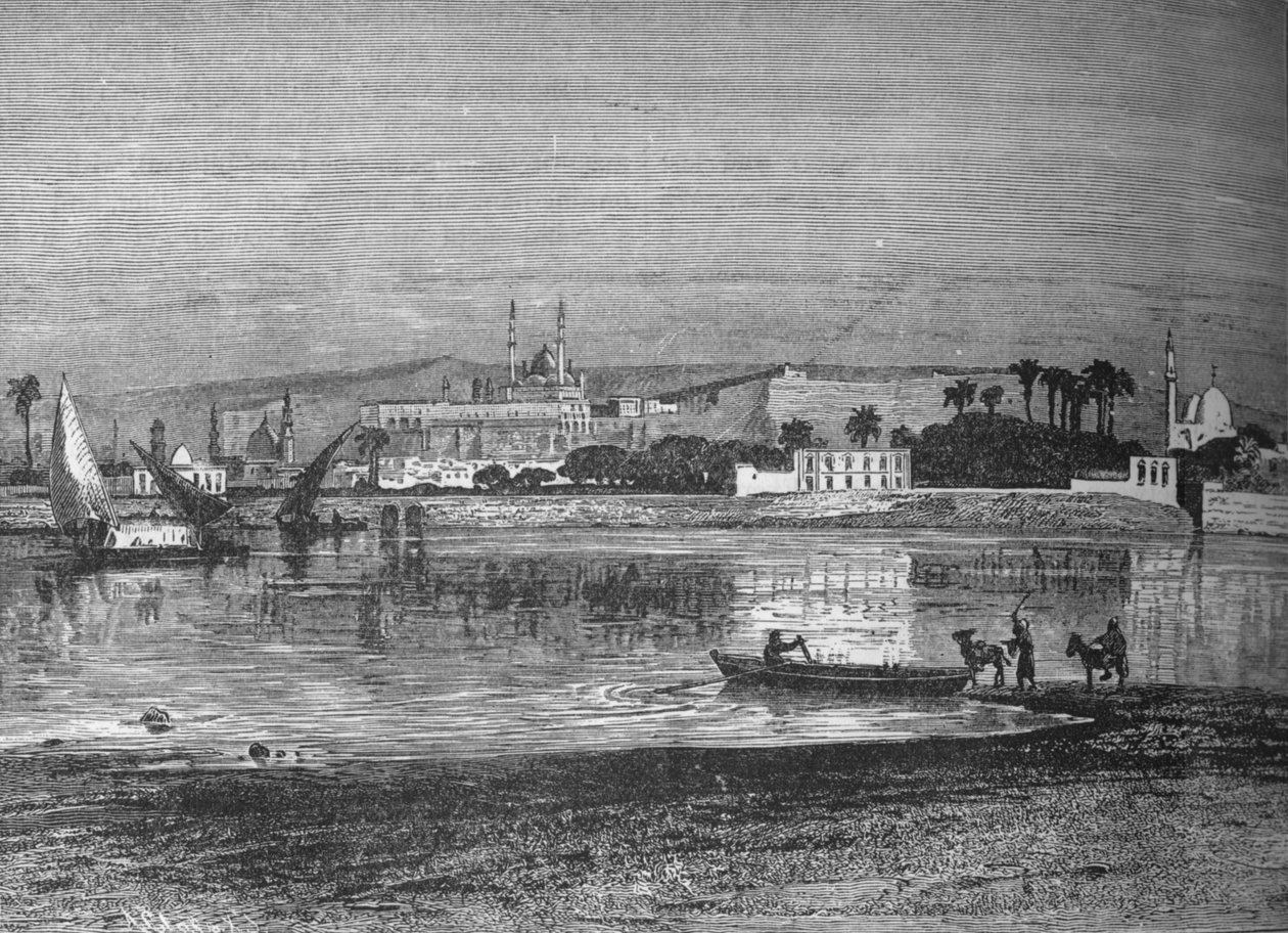 قلعة القاهرة من النيل عام 1882 بواسطة غير معروف