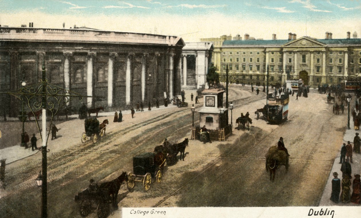 College Green - دبلن ، أواخر القرن التاسع عشر وأوائل القرن العشرين. بواسطة غير معروف