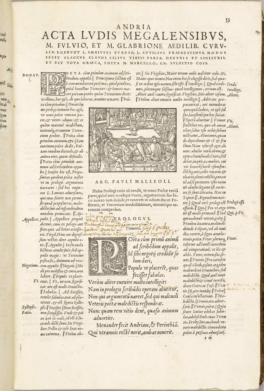 كوميديا تيرينس جان دي روني ، 1552. بواسطة غير معروف