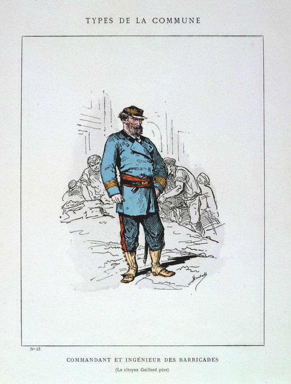 قائد ومهندس المتاريس ، كومونة باريس ، 1871. بواسطة غير معروف