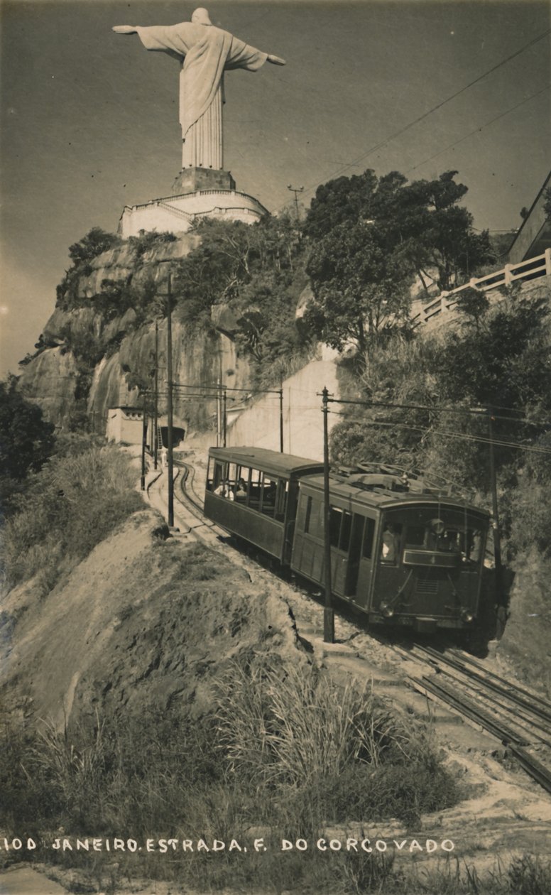 Corcovado Rack Railway ، ريو دي جانيرو ، البرازيل. بواسطة غير معروف