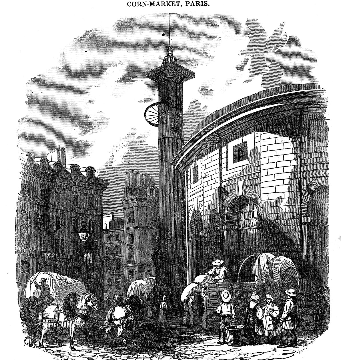 سوق الذرة ، باريس ، 1836 بواسطة غير معروف