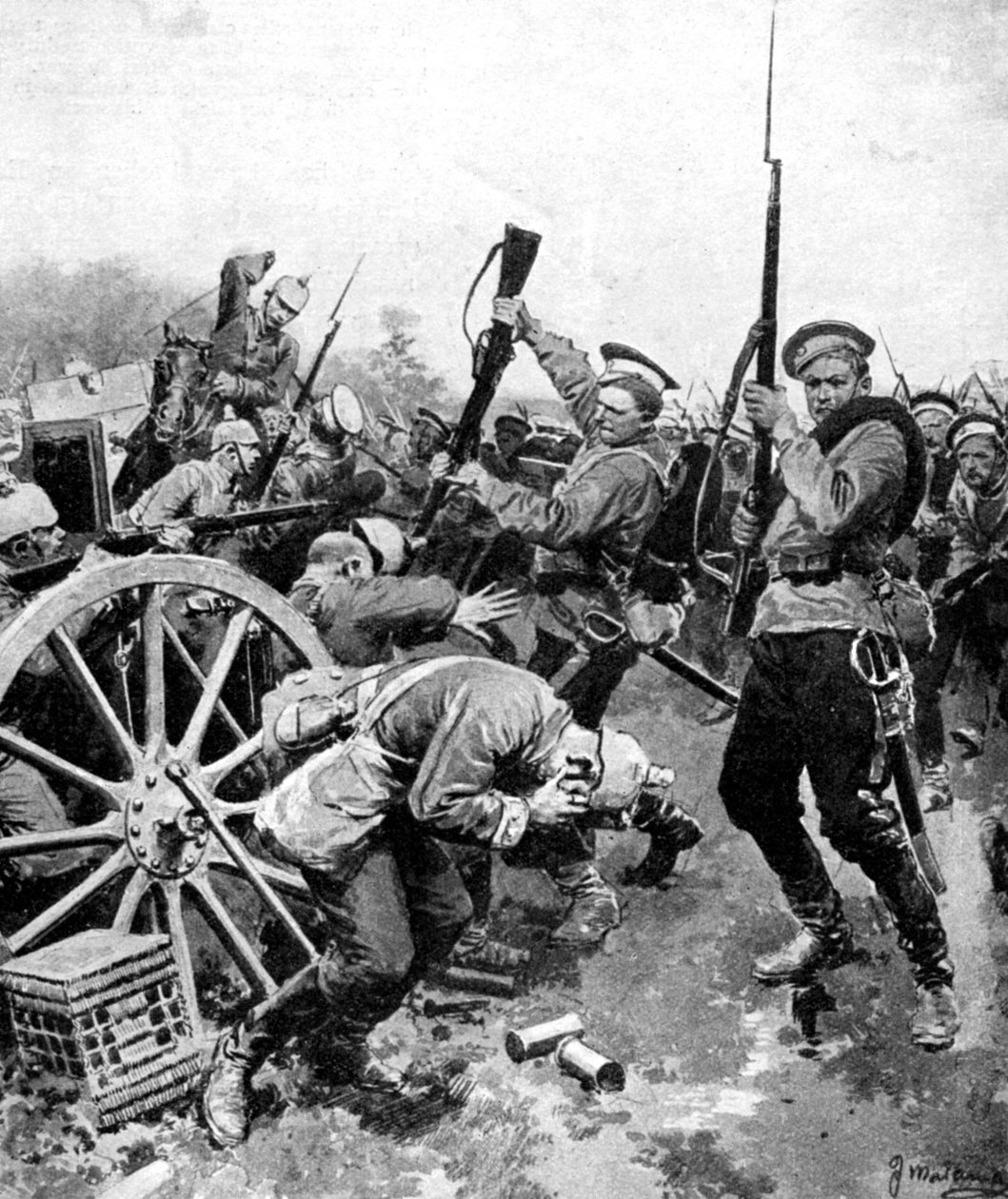 هجوم القوزاق على القوات الألمانية ، بروسيا الشرقية ، الحرب العالمية الأولى ، 1914 بواسطة غير معروف