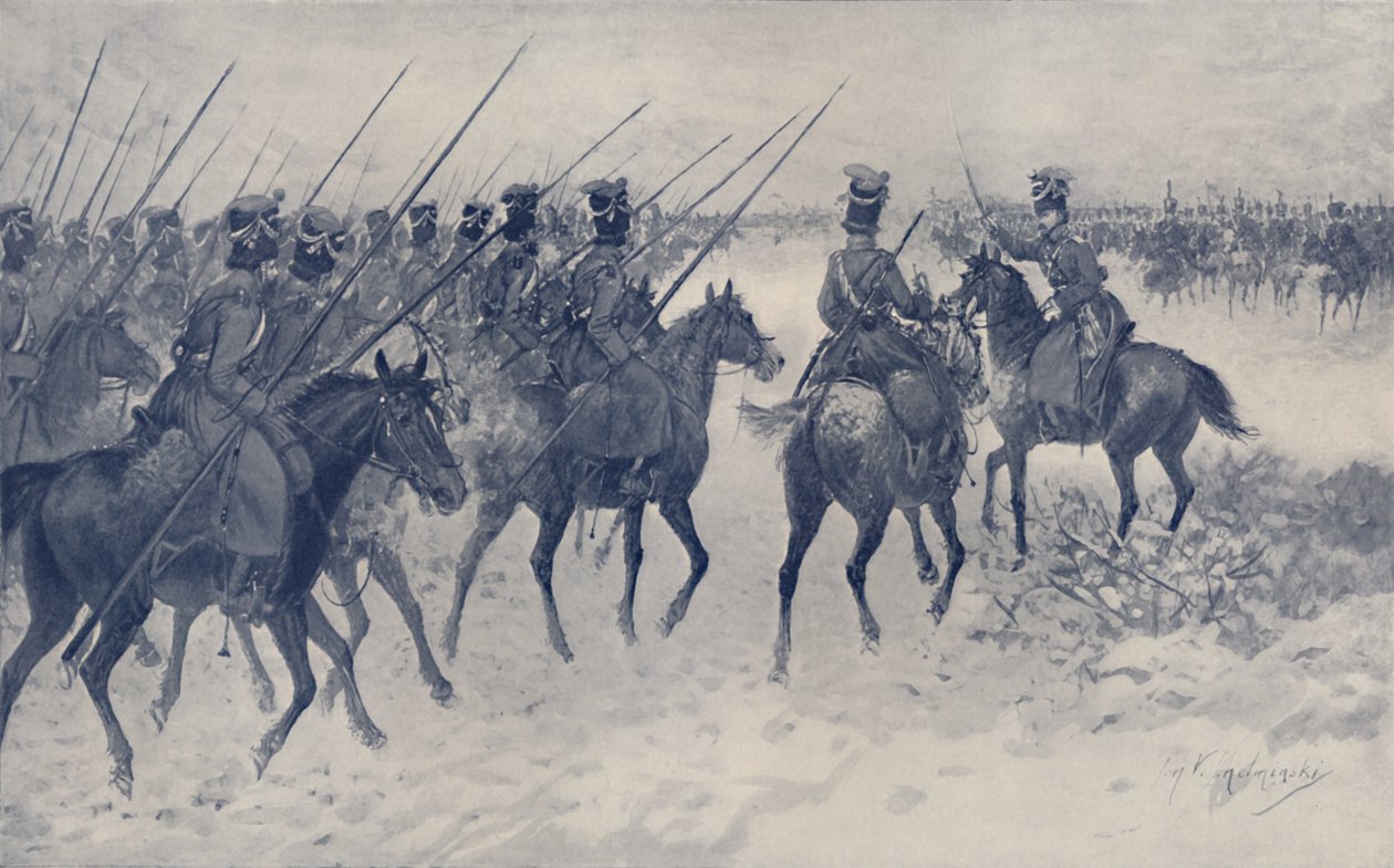 القوزاق في انتظار تهمة سلاح الفرسان الفرنسي ، 1812 ، 1896. بواسطة غير معروف