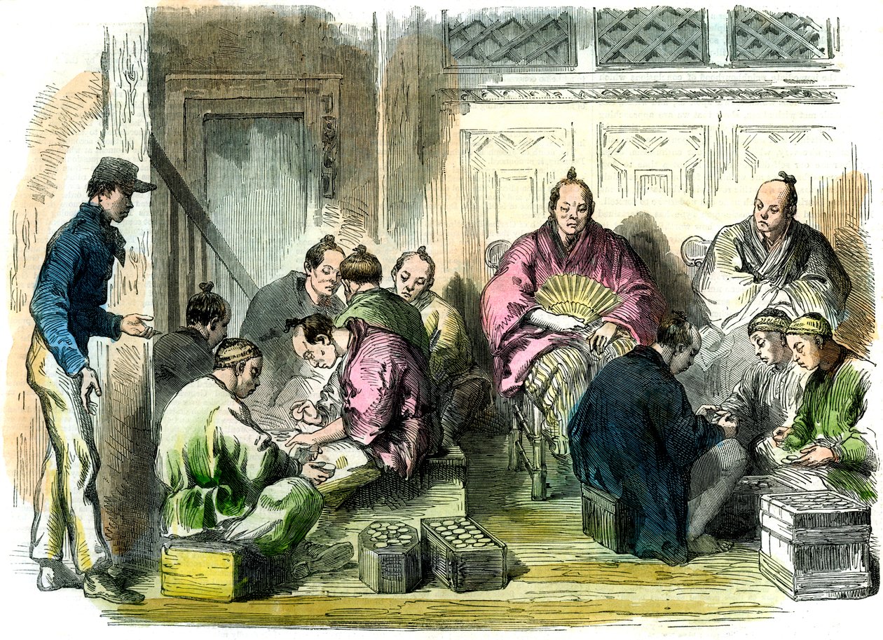 عد أموال التعويضات عن مقتل السيد ريتشاردسون ، اليابان ، 1863 بواسطة غير معروف