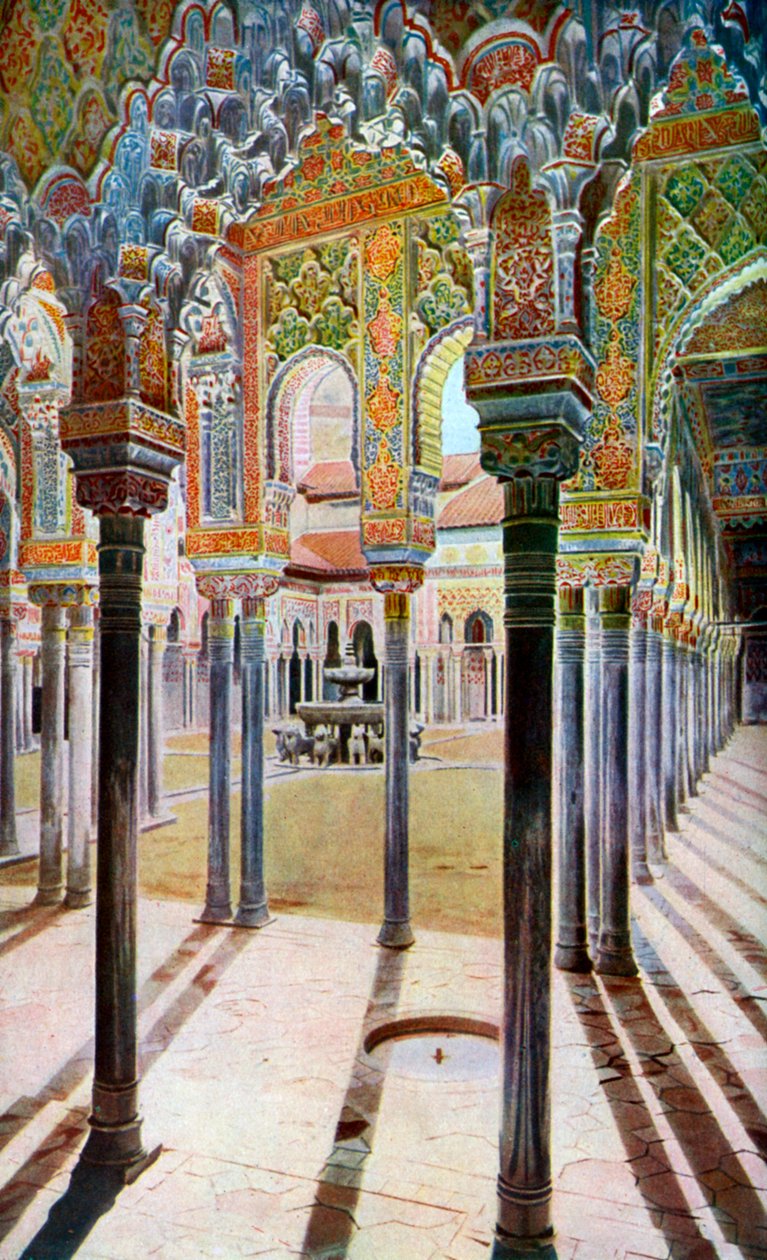 محكمة الأسود ، الحمراء ، غرناطة ، الأندلس ، إسبانيا ، c1924 بواسطة غير معروف
