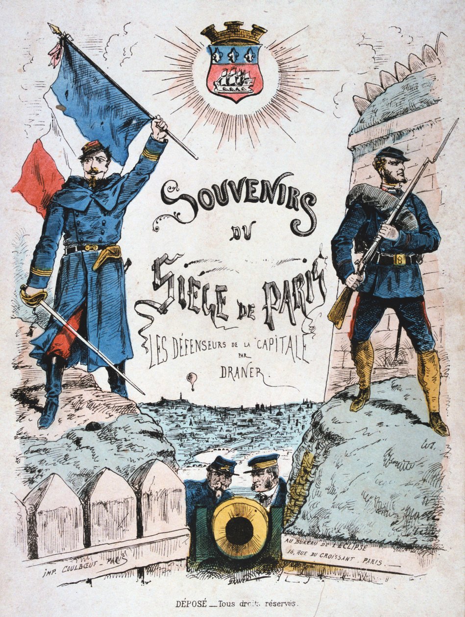 غطاء تذكارات حصار باريس ، 1870-1871 بواسطة غير معروف