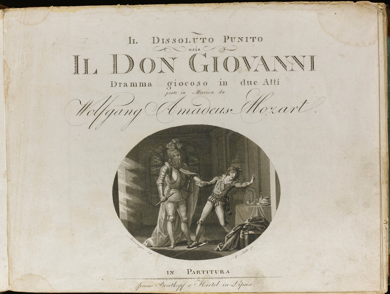 غلاف لنتيجة أوبرا دون جيوفاني للفنان فولفغانغ أماديوس موزارت ، 1801. بواسطة غير معروف