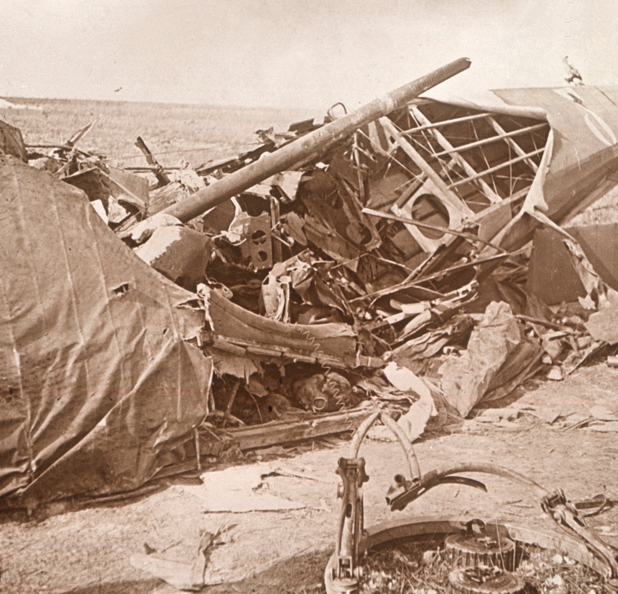 طائرة محطمة ، سانت ماري أبا ، شمال فرنسا ، c1914-c1918 بواسطة غير معروف