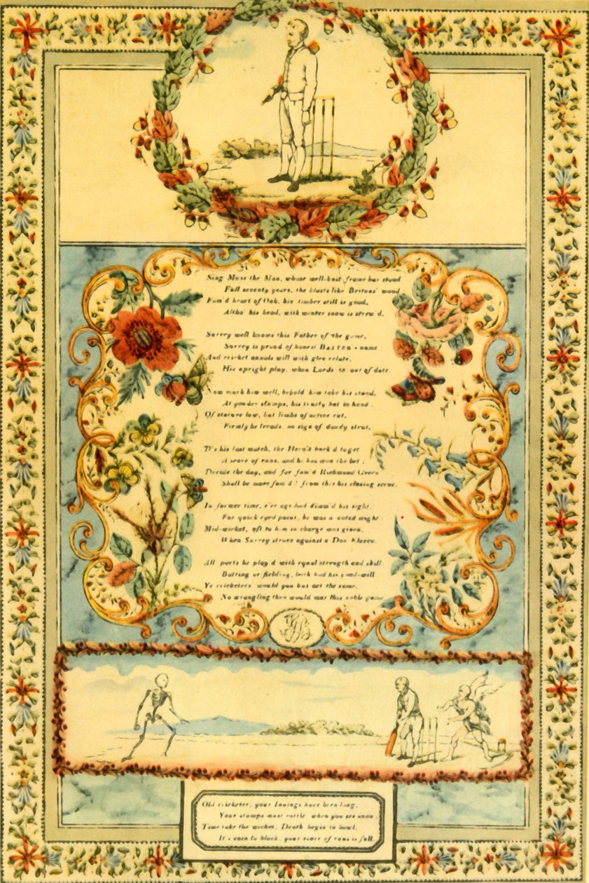 "أغنية الكريكيت تكريما لـ Honest Baxter of Surrey" ، ١٨٣٩ ، ١٩٤٧. بواسطة غير معروف
