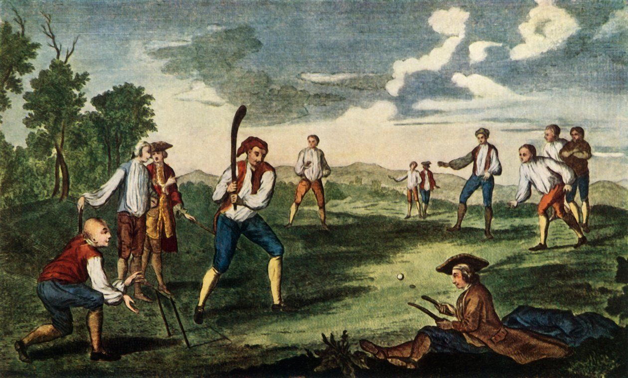 "لعبة الكريكيت كما تُلعب في أرض المدفعية ، لندن ، 1785" ، 1947. بواسطة غير معروف