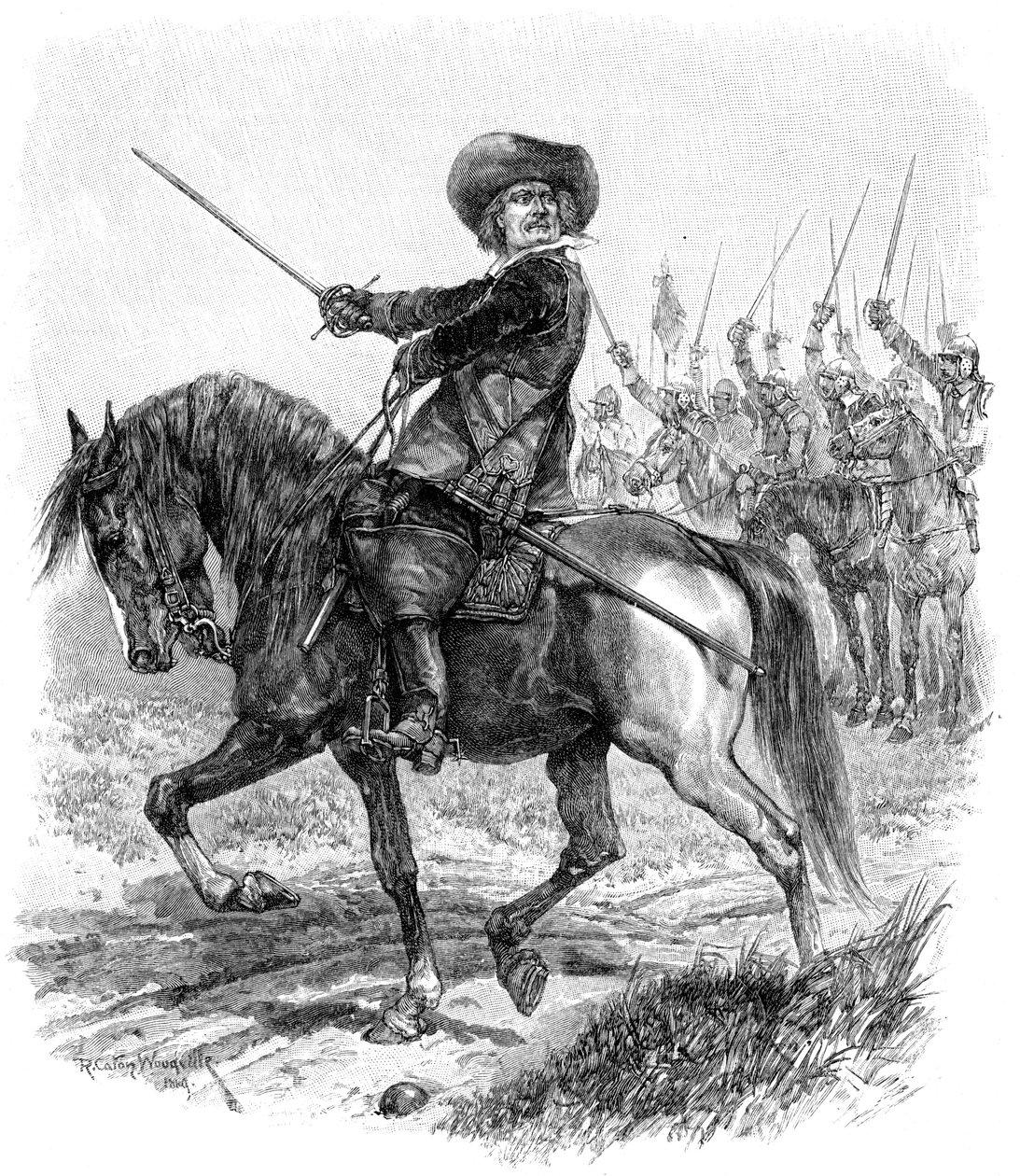 كرومويل في معركة مارستون مور ، 2 يوليو 1644 ، القرن التاسع عشر بواسطة غير معروف