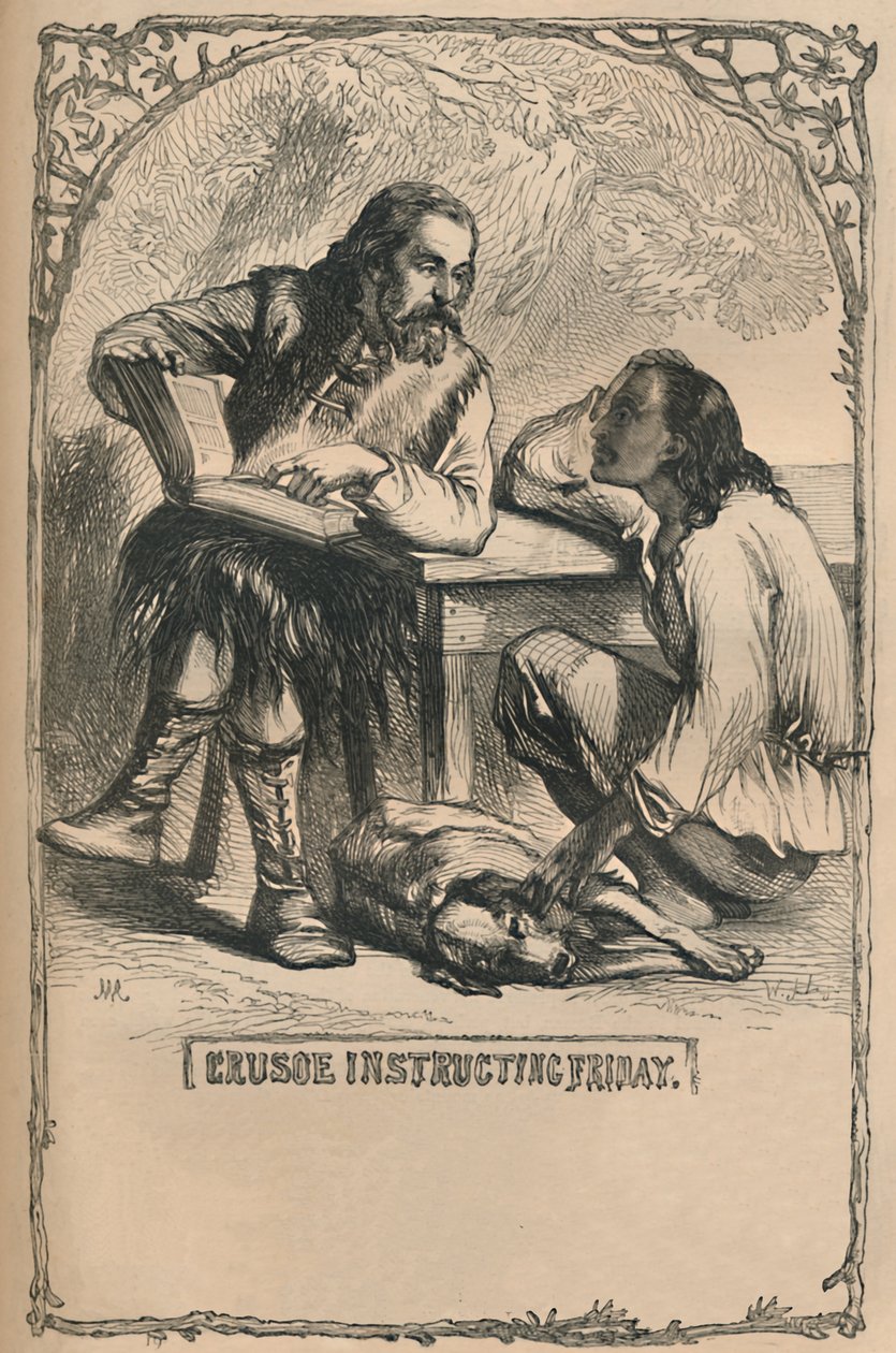 Crusoe تعليم الجمعة ، c1870 بواسطة غير معروف