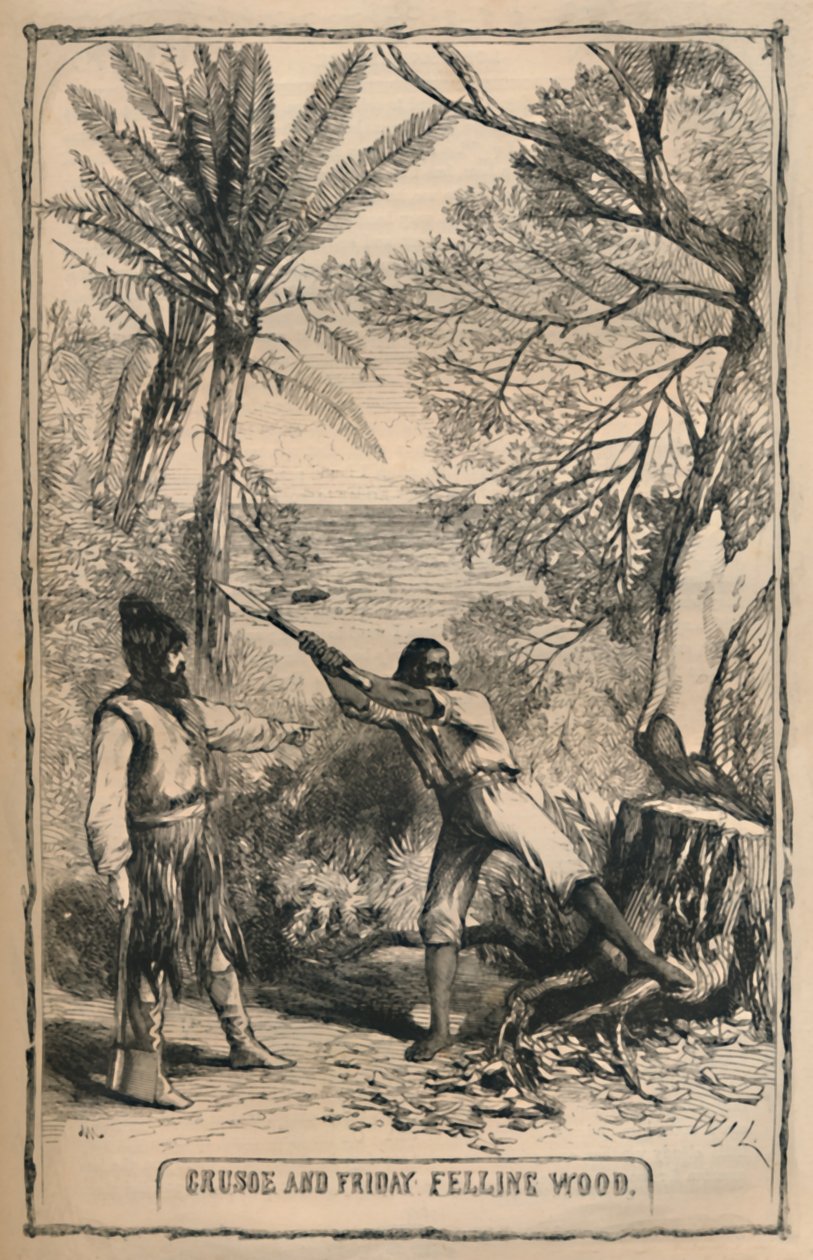 Crusoe و Friday Felling Wood ، c1870 بواسطة غير معروف