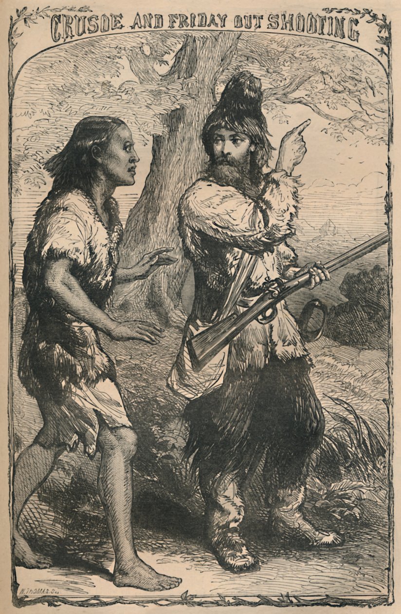 Crusoe و Friday Out Shooting ، c1870 بواسطة غير معروف