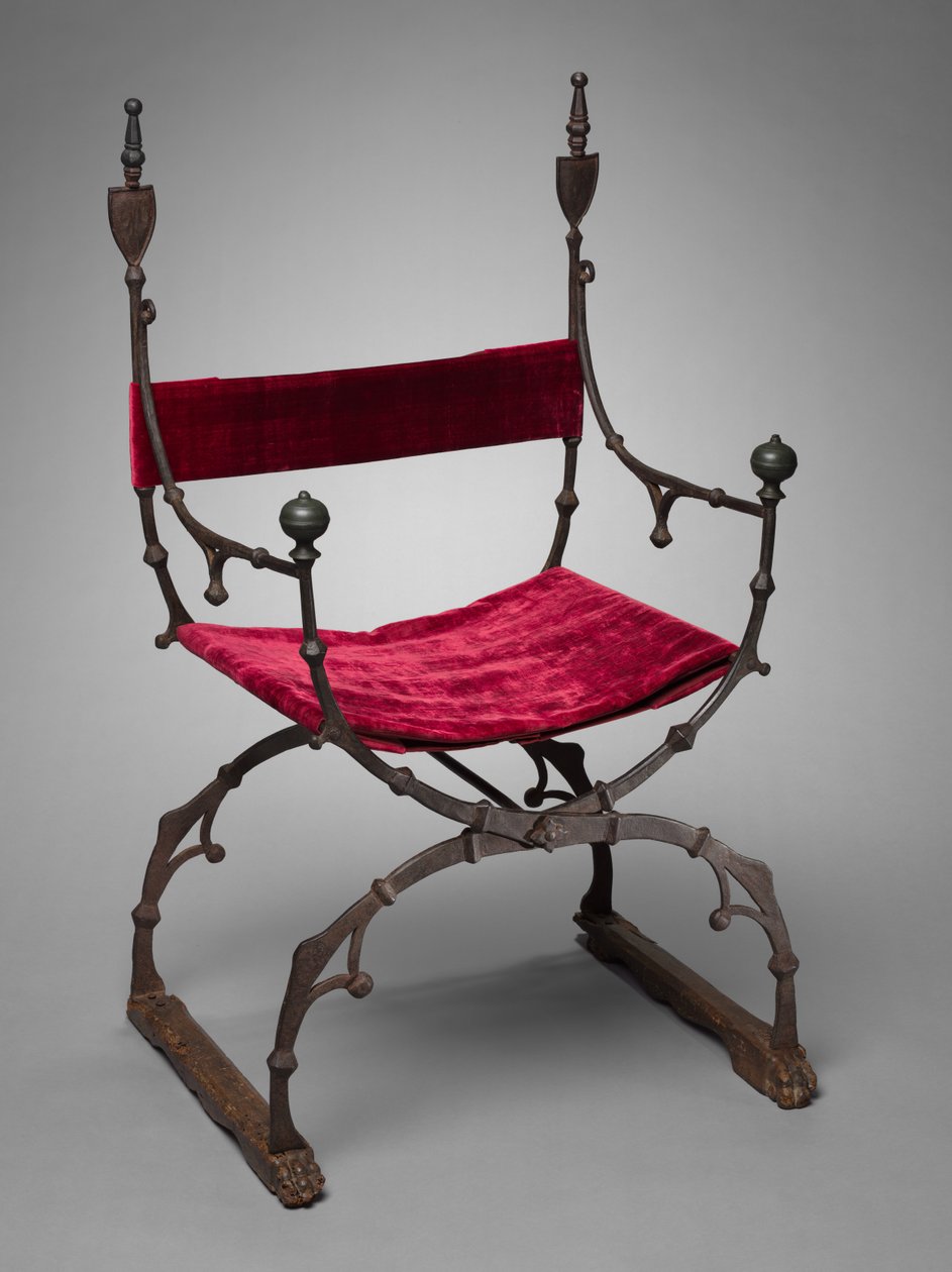 كرسي قابل للطي Curule ، ج. 1450-1500. بواسطة غير معروف