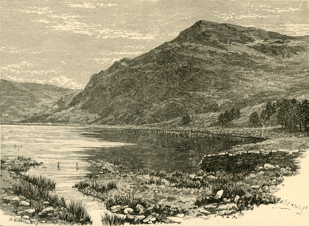 Cwm بحيرة بوكان و Craig-Y-Saith ، 1898. بواسطة غير معروف