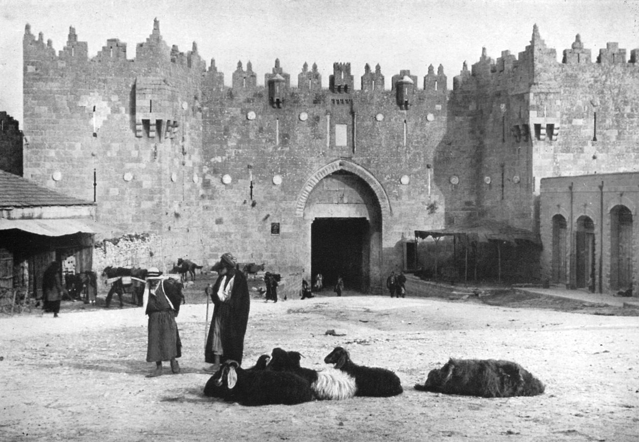 بوابة دمشق ، القدس ، إسرائيل ، 1926 بواسطة غير معروف