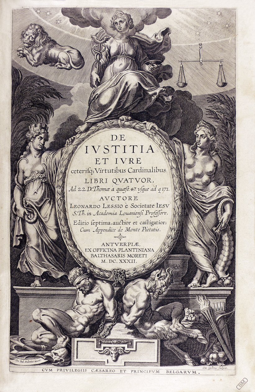 De iustitia et iure بقلم ليوناردوس ليسيوس ، 1632. بواسطة غير معروف