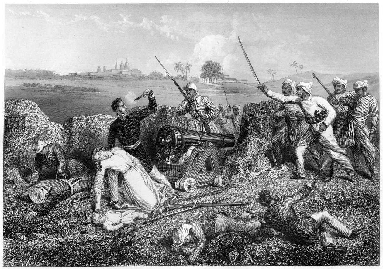 وفاة الرائد سكين وزوجته في جانسي ، 1857 ، 1860 بواسطة غير معروف