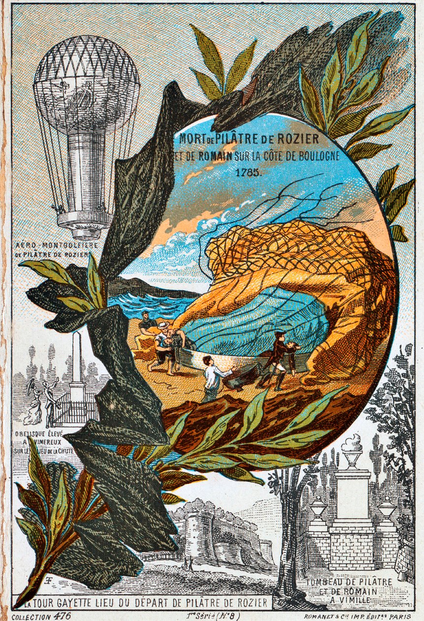 وفاة Pilâtre de Rozier and Romain ، 1785 1890s. بواسطة غير معروف