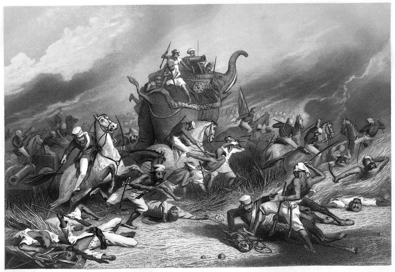 هزيمة جيش Peishwas قبل Jhansi من قبل الجنرال روز ، 1 أبريل 1858 ، c1860 بواسطة غير معروف