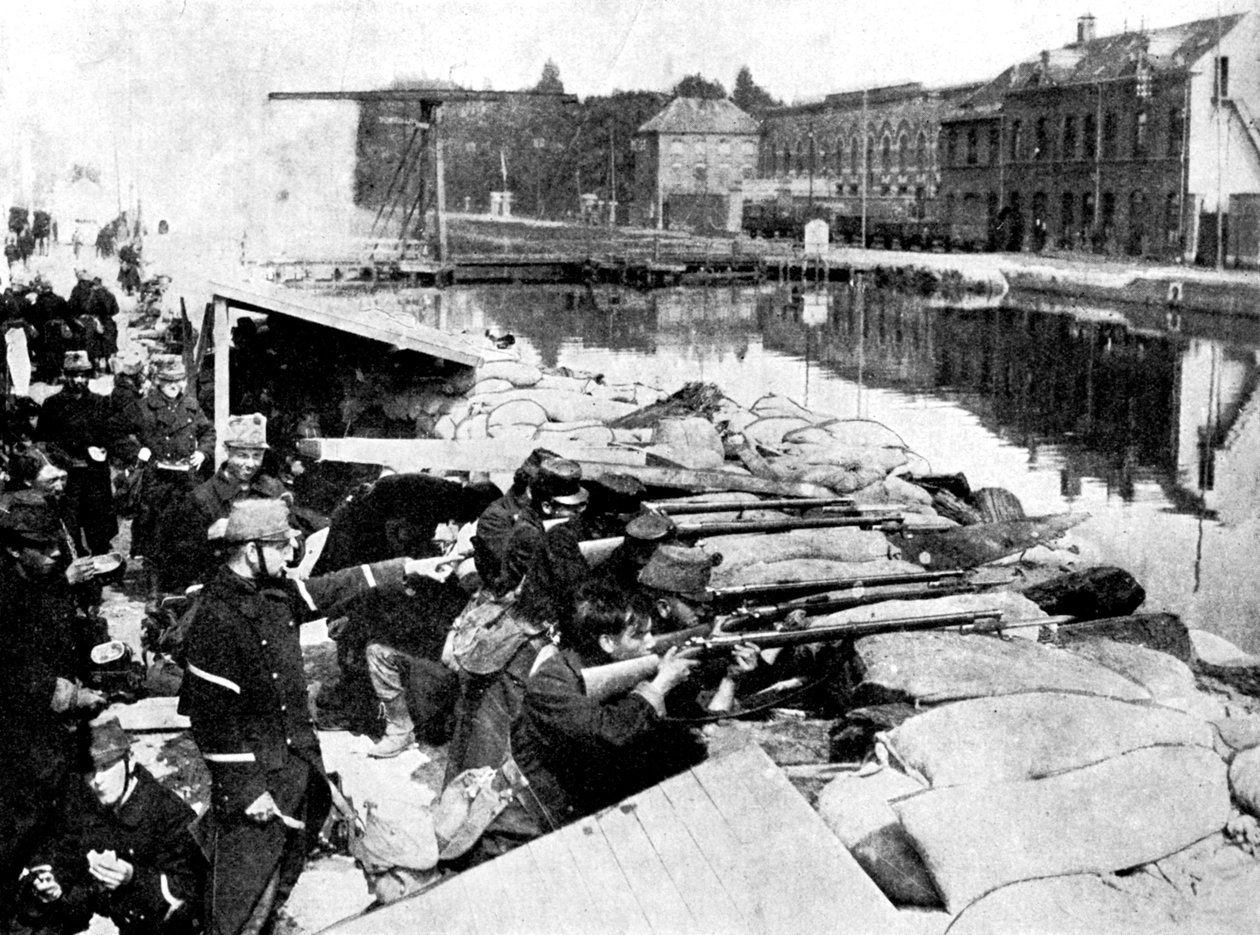 الدفاع عن شريان رئيسي في أنتويرب ، الحرب العالمية الأولى ، 1914 بواسطة غير معروف