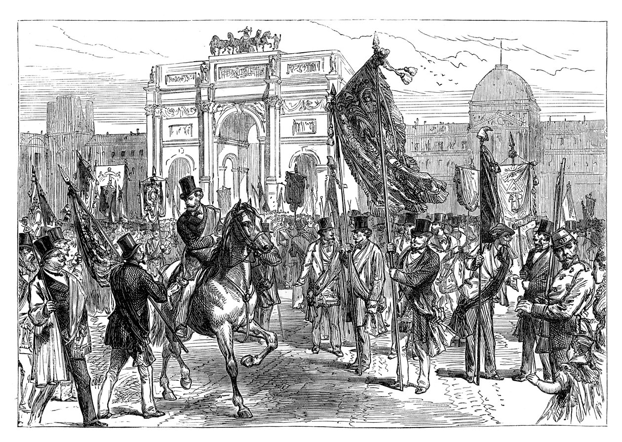 مظاهرة باريس الماسونية ، فرنسا ، 1870 أواخر القرن التاسع عشر بواسطة غير معروف