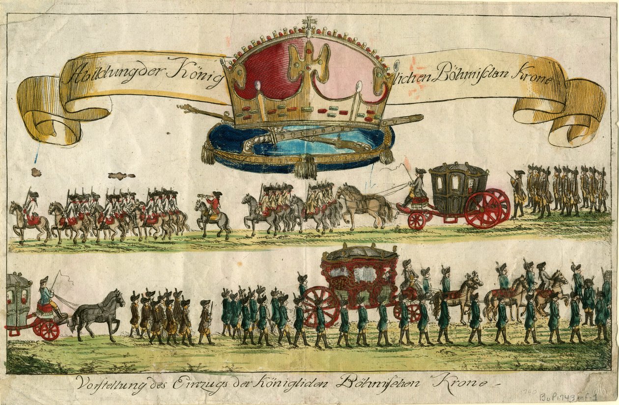 تصوير التاج البوهيمي الملكي: عرض لدخول التاج البوهيمي الملكي ، 1743. بواسطة غير معروف