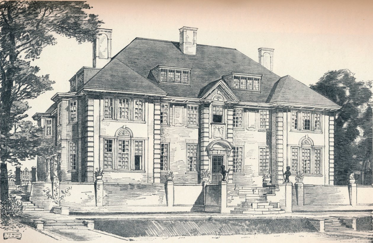 تصميم لمنزل في هامبستيد بواسطة CHB Quennell ، c1913 بواسطة غير معروف