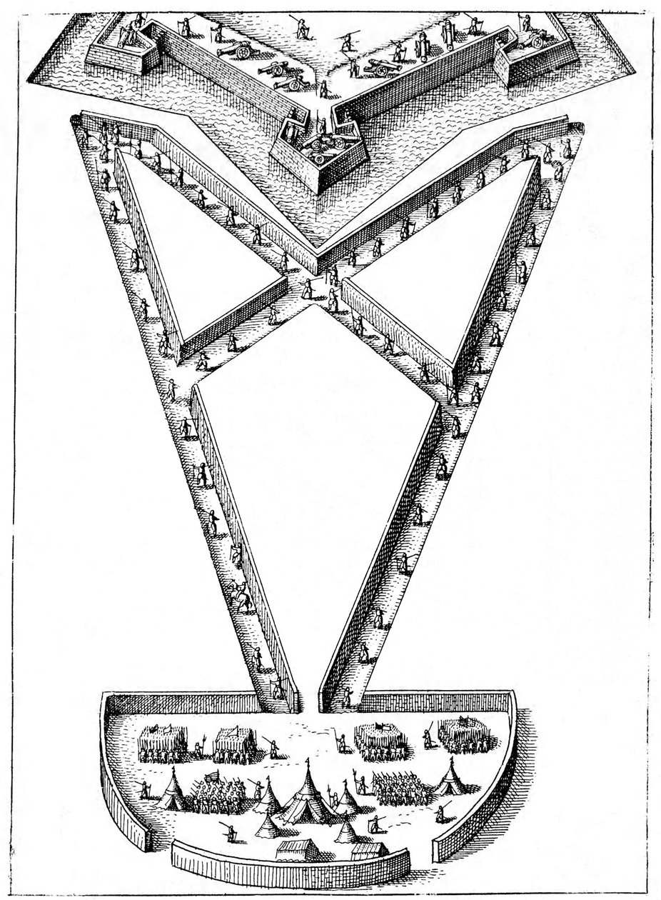 تصميم لمخيم خارج حصار محاصر ، 1617-1619 بواسطة غير معروف