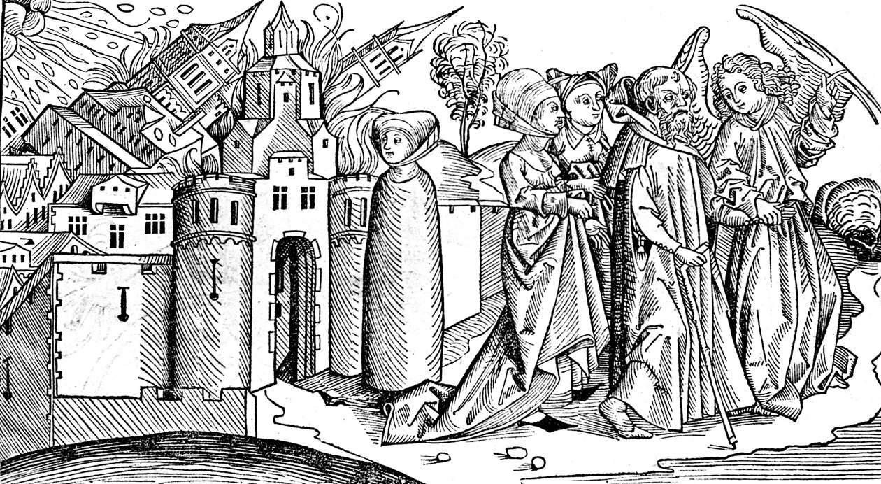تدمير سدوم وعمورة بالزلزال 1493 بواسطة غير معروف