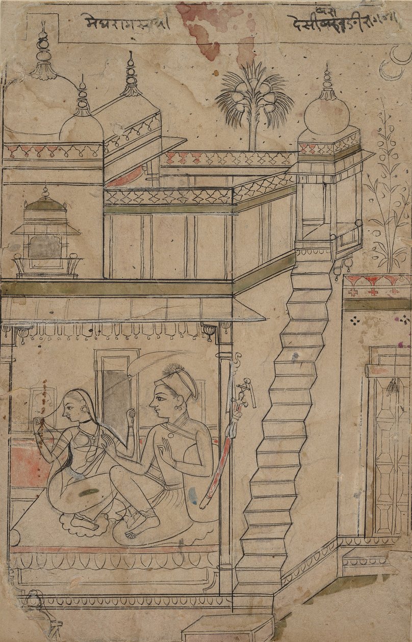 Desvarari Ragini: ورقة من سلسلة ragamala Garland of Musical Modes ، أوائل القرن الثامن عشر. بواسطة غير معروف