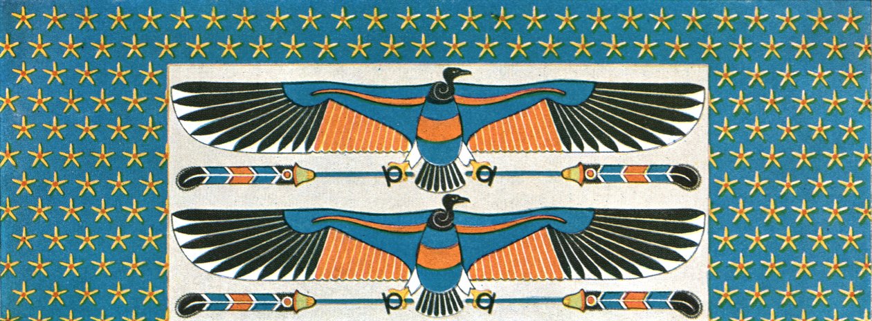 تفاصيل لوحة السقف في مقبرة بكينرانف بسقارة ، مصر ، 1928. بواسطة غير معروف