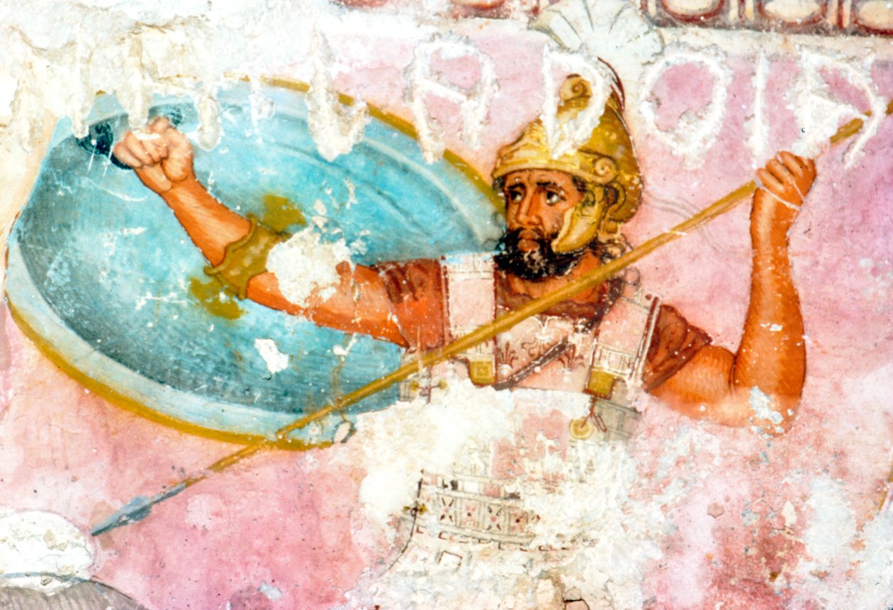 تفاصيل الرسم على تابوت إتروسكان من Tarquinia ، أواخر القرن الرابع قبل الميلاد بواسطة غير معروف