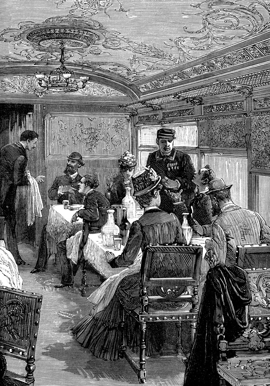 سيارة تناول الطعام في Orient Express ، c1885 بواسطة غير معروف