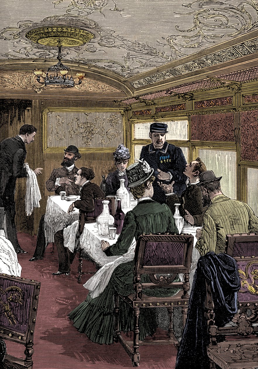 سيارة تناول الطعام في Orient Express ، c1885 بواسطة غير معروف