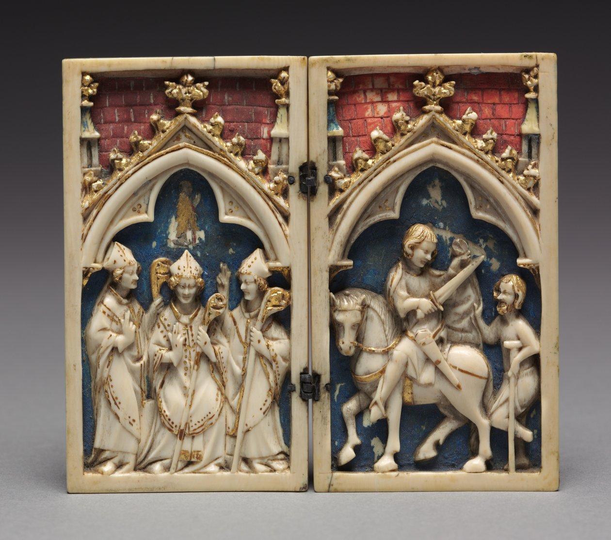 Diptych مع مشاهد من حياة القديس مارتن للجولات: تكريس القديس مارتن ... ، 134 بواسطة غير معروف