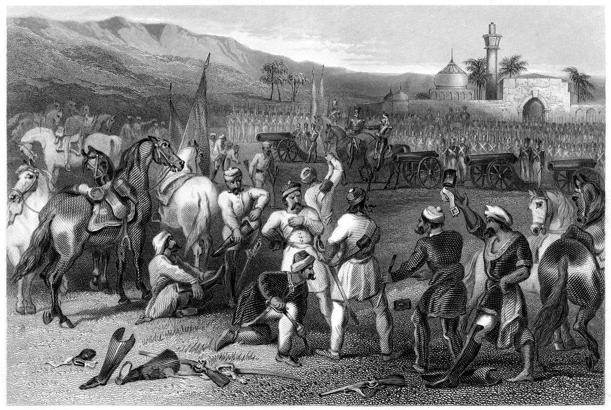 نزع سلاح الفرسان غير النظاميين الحادي عشر في بيرهامبور ، 1857 ، c1860 بواسطة غير معروف